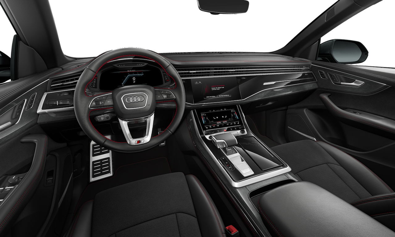 Audi Q8 50 TDI quattro tiptronic S-line | nový facelift | české předváděcí auto | skladem | předání léto 2024 | černá s černou alcantarou | maximální výbava | super cena | nákup online na AUTOiBUY.com